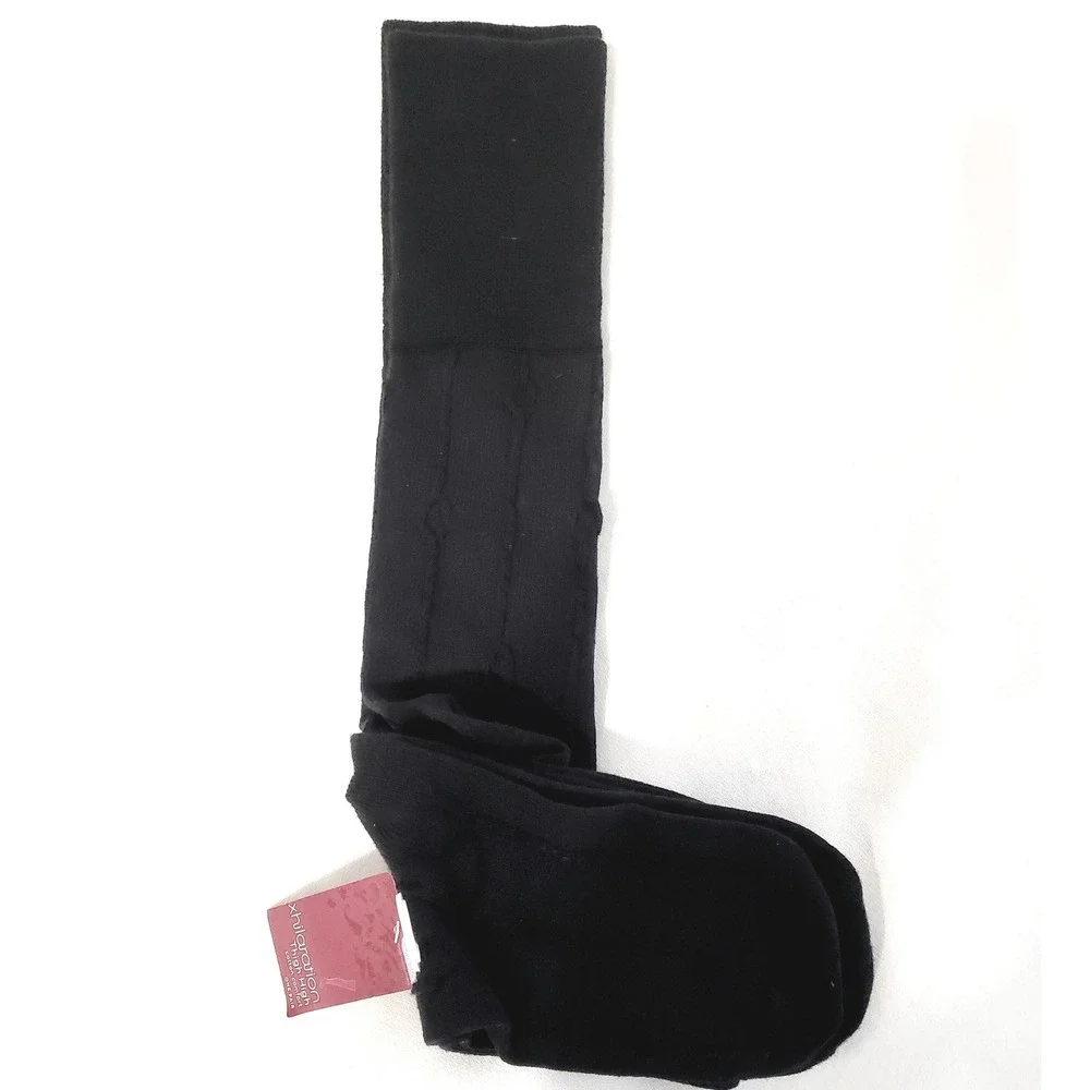 Xhilaration Black Thigh High Socks Cable Knit Cotton Blend NWT 025051554